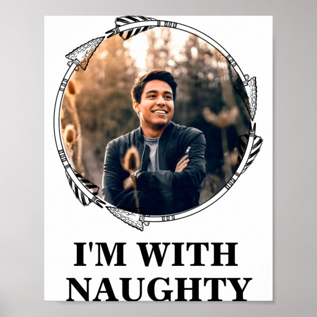 Funny Christmas Matching Couple Naughty Nice Photo Poster (Vorne)