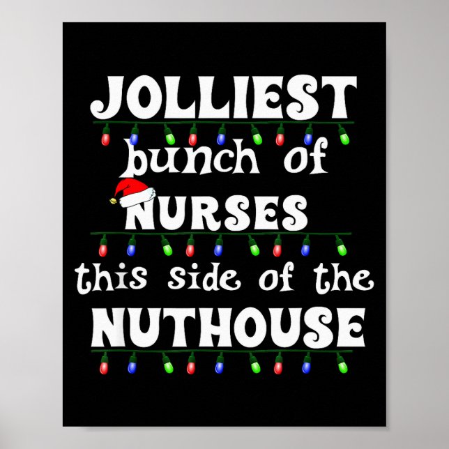Funny Christmas Matching Group Work Jolliest Bunch Poster (Vorne)