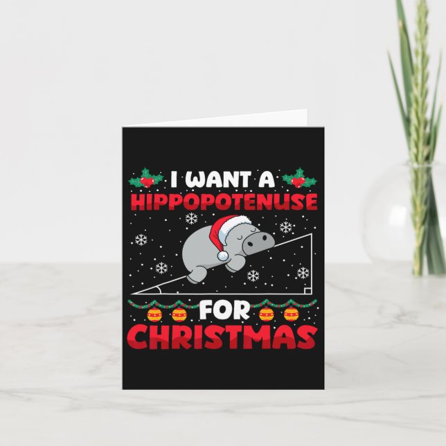 Funny Christmas Math Lehrer Hippopotenuse Math Lo Karte (Vorderseite)
