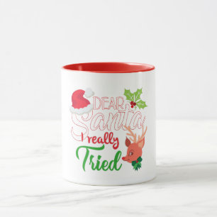 Funny Christmas Message Sehr geehrter Weihnachtsma Tasse