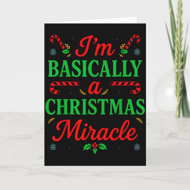 Funny Christmas Miracle Festive Xmas Pajama Humor  Karte (Vorderseite)