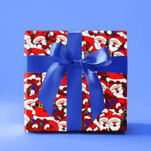 Funny Christmas Modern Whimsical Santa Collage Geschenkpapier Set