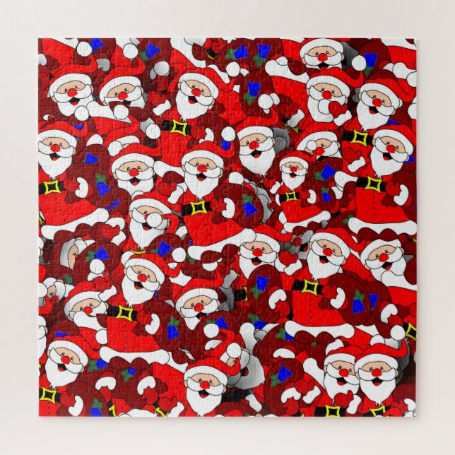 Funny Christmas Modern Whimsical Santa Collage Puzzle (Vertikal)