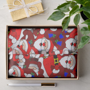 Funny Christmas Modern Whimsical Santa Collage Seidenpapier
