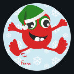 Funny Christmas Monster Geschenk Tag Stickers<br><div class="desc">Super niedliche Weihnachtsmonster Geschenksticker. Fügen Sie Ihren Urlaubsgeschenken eine besondere Touch hinzu. Toll,  um Taschen,  Geschenke und mehr zu bevorzugen!</div>