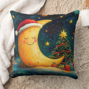 Funny Christmas Moon Galaxy Feier Kissen