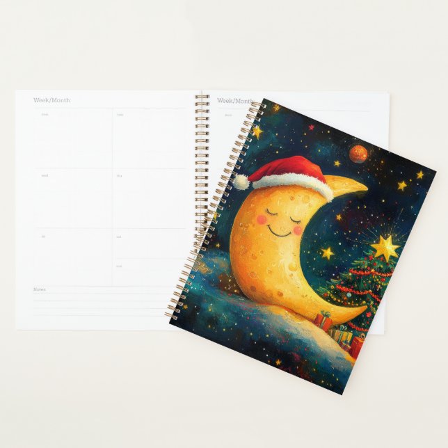 Funny Christmas Moon Galaxy Feier Planer (Anzeige)