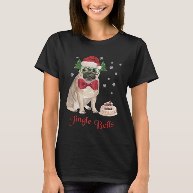 Funny Christmas Mops T-Shirt (Vorderseite)