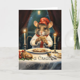 Funny Christmas Mouse mit Gedicht Feiertagskarte