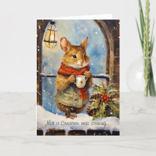 Funny Christmas Mouse mit Gedicht Feiertagskarte