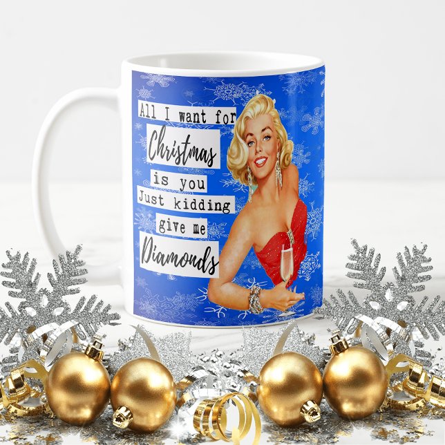 Funny Christmas Mug Best Friend "Give me Diamonds" Kaffeetasse (Von Creator hochgeladen)