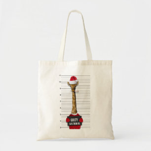 Funny Christmas Mugshot Guilty Giraffe Tragetasche