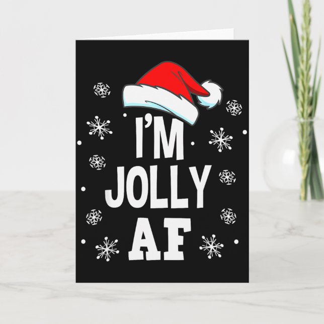 Funny Christmas Naughty Adults Pajama, Santa I'm J Karte (Vorderseite)
