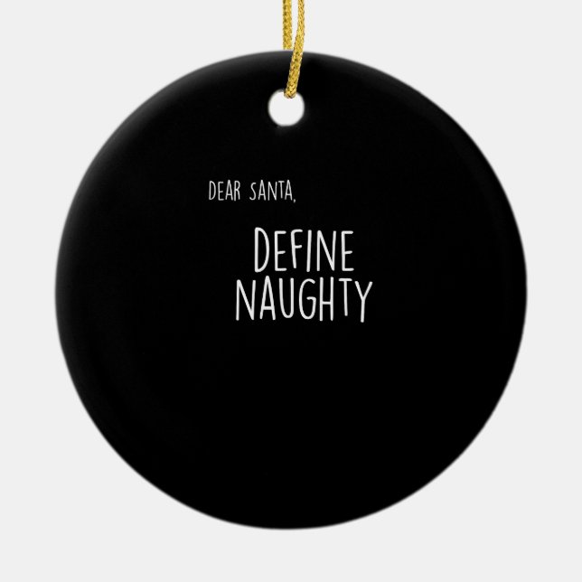 Funny Christmas Naughty Nice Santa Checklist Keramik Ornament (Vorne)