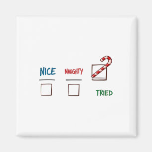 Funny Christmas Nice Naughty I Triday Xmas Magnet