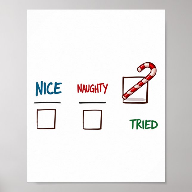 Funny Christmas Nice Naughty I Triday Xmas Poster (Vorne)