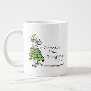 Funny Christmas Niedlich Mouse Tree Cartoon Jumbo-Tasse