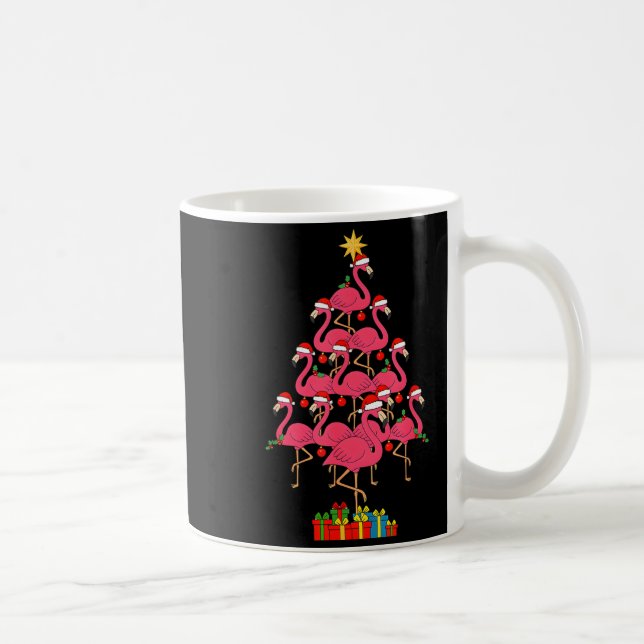 Funny Christmas Nk Flamingo Tree Holiday Bird Love Kaffeetasse (Rechts)