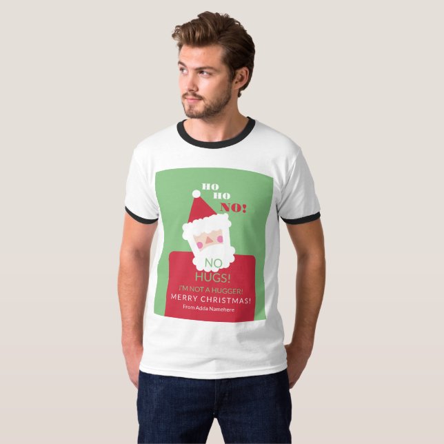 Funny Christmas No Hugs Ugly Sweater T-Shirt (Vorne ganz)