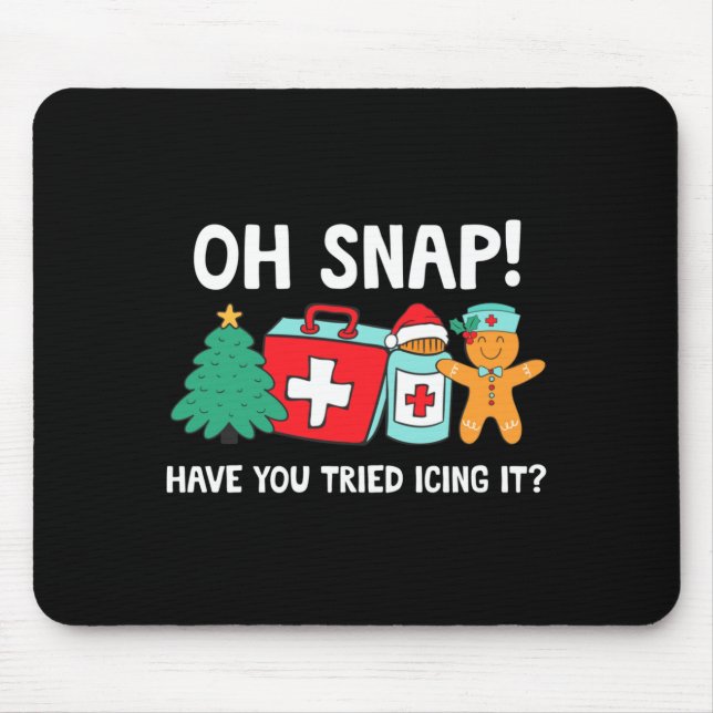 Funny Christmas Nurse Have You Tried Icing It Ging Mousepad (Vorne)