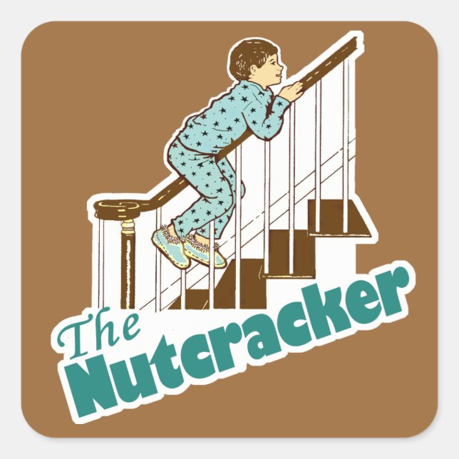 Funny Christmas Nutcracker Quadratischer Aufkleber (Vorderseite)