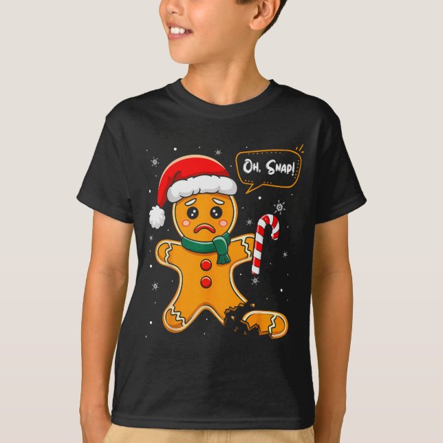 Funny Christmas Oh Snap Gingerbread Man Cookie X M T-Shirt (Vorderseite)