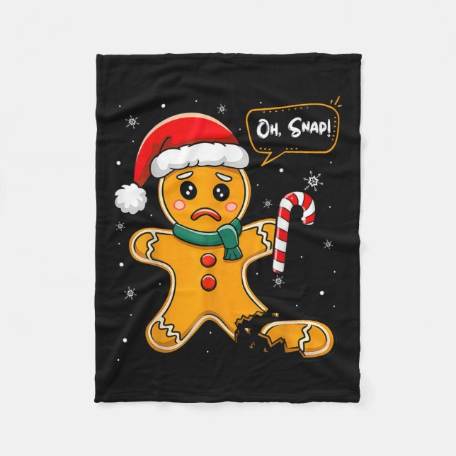 Funny Christmas Oh Snap Gingerbread Mann Cookie X Fleecedecke (Vorderseite)