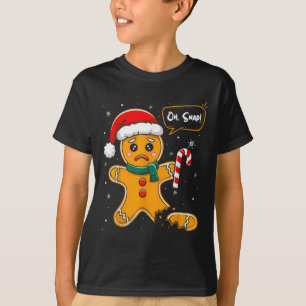 Funny Christmas Oh Snap Gingerbread Mann Cookie X T-Shirt
