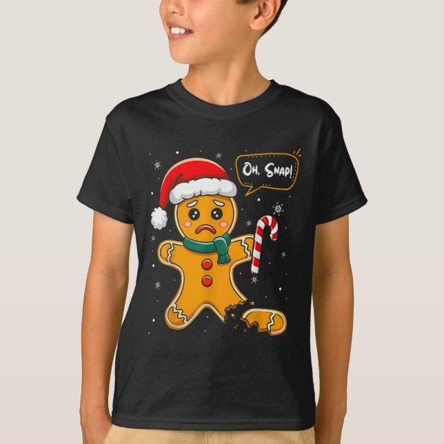 Funny Christmas Oh Snap Gingerbread Mann Cookie X T-Shirt (Vorderseite)