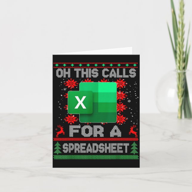 Funny Christmas Oh This Calls For A Spreadsheet Sa Karte (Vorderseite)