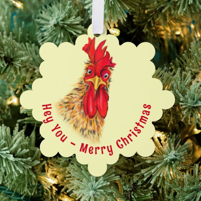 Funny Christmas Ornament Card Überraschender Roost (Insitu (Baum))