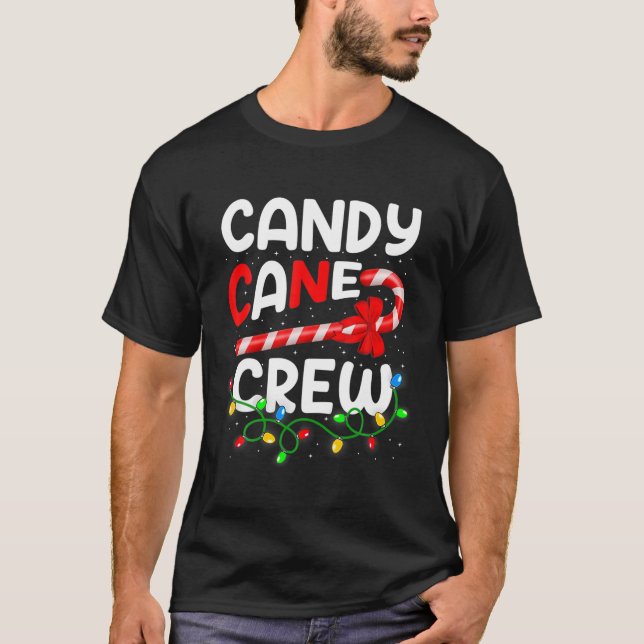 Funny Christmas Pajama Geschenk Candy Cane Crew Xm T-Shirt (Vorderseite)