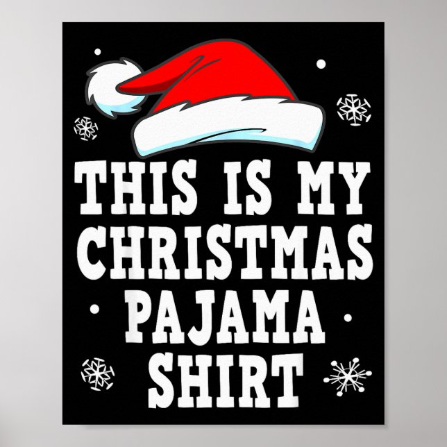 Funny Christmas Pajama Pj Outfit Mens Womens  Poster (Vorne)