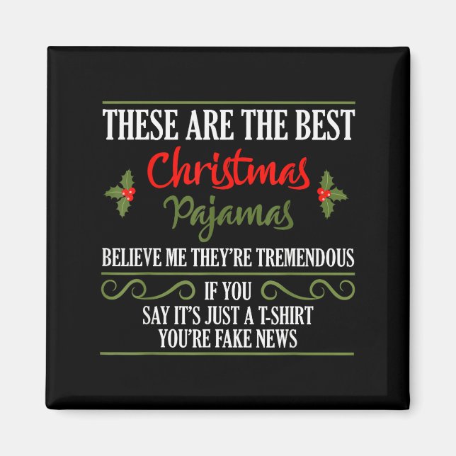 Funny Christmas Pajamas Donald Trump Gag Joke Pjs  Magnet (Vorne)