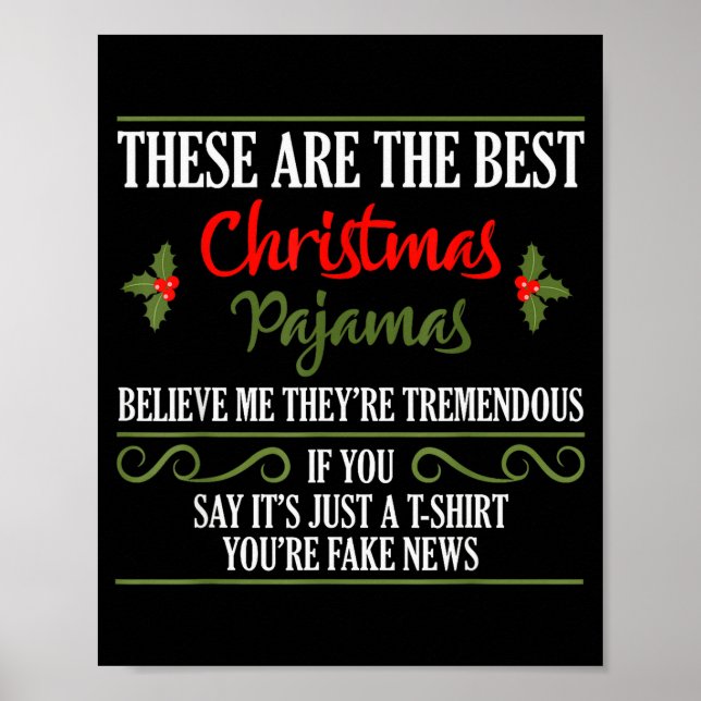 Funny Christmas Pajamas Donald Trump Gag Joke Pjs  Poster (Vorne)