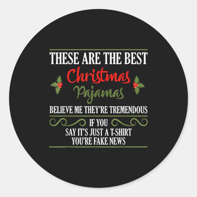 Funny Christmas Pajamas Donald Trump Gag Joke Pjs  Runder Aufkleber (Vorderseite)