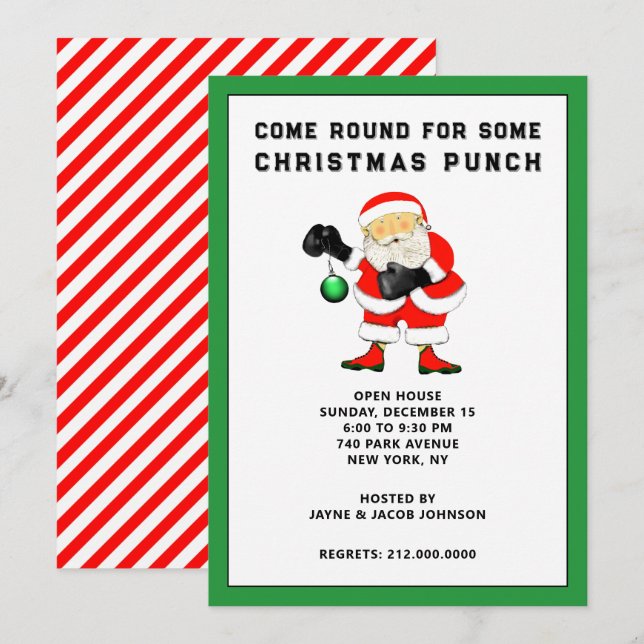 Funny Christmas Party Einladung (Vorne/Hinten)