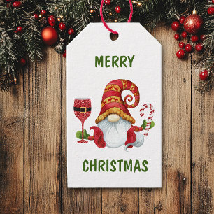 Funny Christmas Party Gnome Geschenkanhänger