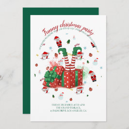 Funny Christmas Party Invitation Dankeskarte