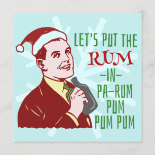 Funny Christmas Party Retro Rum Erwachsenenurlaub Einladung