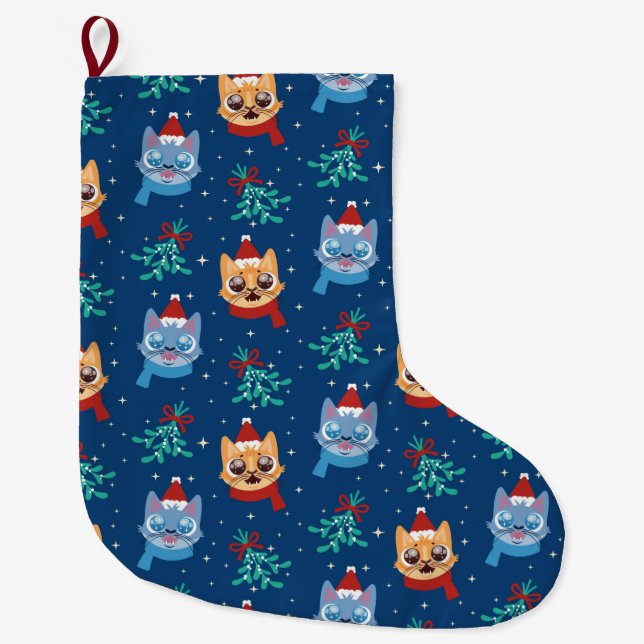 Funny Christmas Pattern Großer Weihnachtsstrumpf (Vorderseite)
