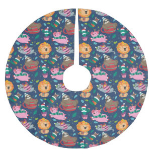 Funny Christmas Pattern Polyester Weihnachtsbaumdecke