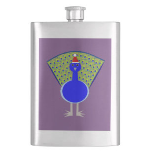 Funny Christmas Peacock Flachmann