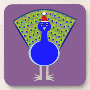 Funny Christmas Peacock Getränkeuntersetzer