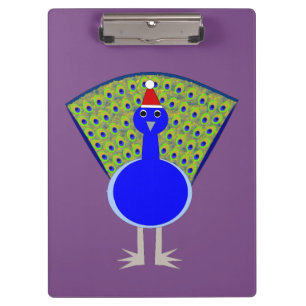 Funny Christmas Peacock Klemmbrett