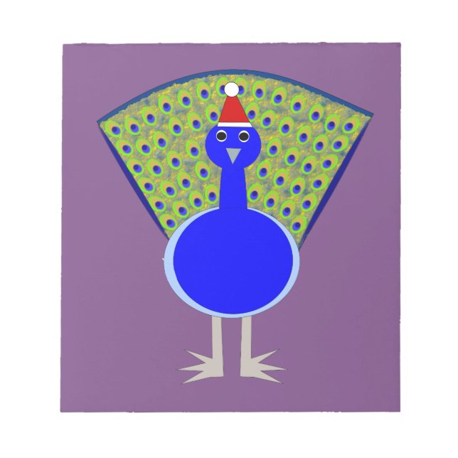 Funny Christmas Peacock Notizblock (Vorderseite)