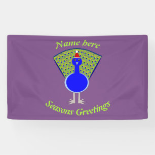 Funny Christmas Peacock Personalisiert Banner