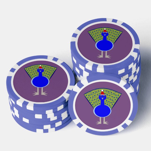 Funny Christmas Peacock Pokerchips (Stapel)