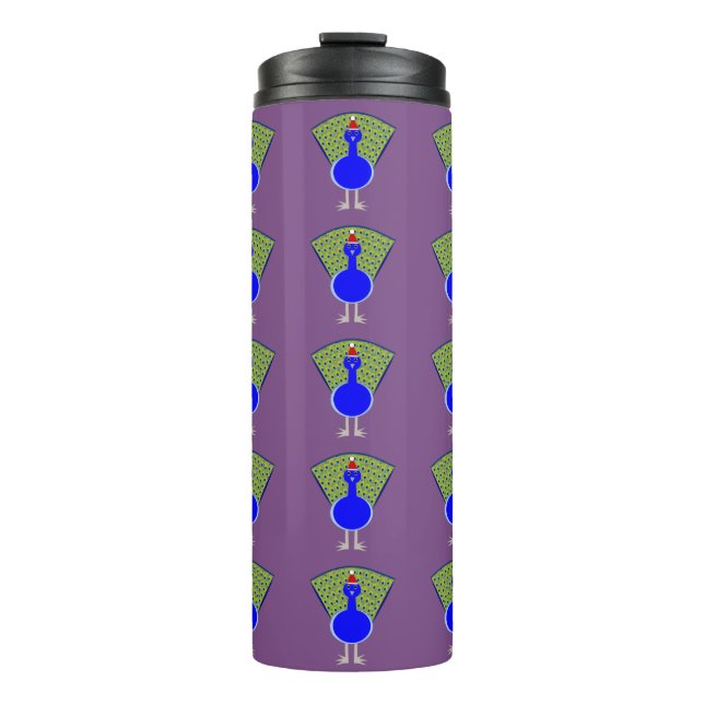Funny Christmas Peacock Thermosbecher (Vorderseite)