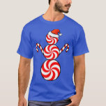 Funny Christmas Peppermint Candy Snowman T-Shirt<br><div class="desc">Weihnachten ist Peppermint Candy Snowman .</div>